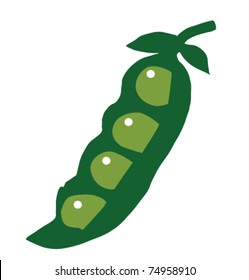 Peas green cartoon vector illustration