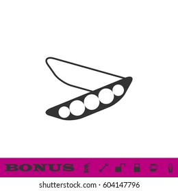 Peas icon flat. Black pictogram on white background. Vector illustration symbol and bonus button