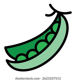Peas icon. Outline peas vector icon color flat isolated