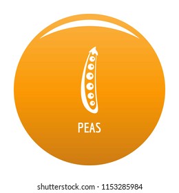 Peas icon. Simple illustration of peas vector icon for any design orange