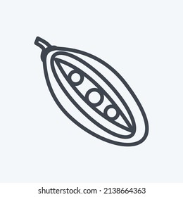Peas Icon in trendy line style isolated on soft blue background