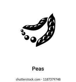 Peas icon vector isolated on white background, logo concept of Peas sign on transparent background, filled black symbol