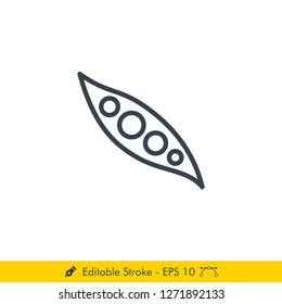 Peas Icon / Vector - In Line / Stroke Design