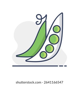 Peas isolated design vector icon. Vegetable sign. Graph symbol for food and drinks web site, apps design, mobile apps and print media, logo, UI