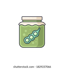 Peas jar vector icon symbol isolated on white background