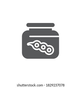 Peas jar vector icon symbol isolated on white background