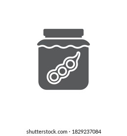 Peas jar vector icon symbol isolated on white background