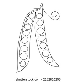 Peas line drawing vector. Food concept. Isolated icon. Vegetable Vector Design. Design linear artwork element. Flat design. one-line object.
