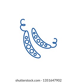 Peas line icon concept. Peas flat  vector symbol, sign, outline illustration.
