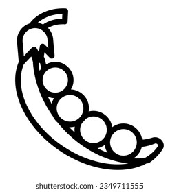 Peas line icon. Vegetable vector illustration isolated on white. Bean outline style designed for and app.