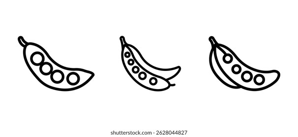 peas outline or line icon design bundle.