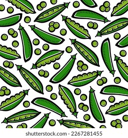 Peas pattern background set. Collection icon peas. Vector