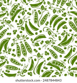 Peas pattern background set. Collection icon peas. Vector