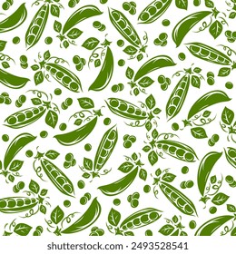 Peas pattern background set. Collection icon peas. Vector