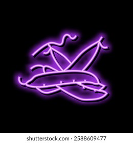 peas pod neon light sign vector. peas pod sign. isolated symbol illustration