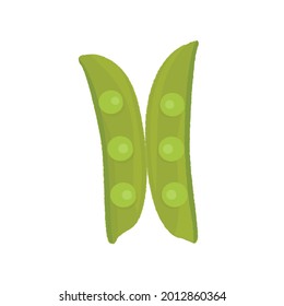 Peas in Pod Vector Illustration Background