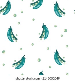 Motif harmonieux de petits pois. Cuisine végétarienne bio Saine. Produit du marché agricole. Idéal pour le menu, le design d'emballage, le tissu. Illustration vectorielle