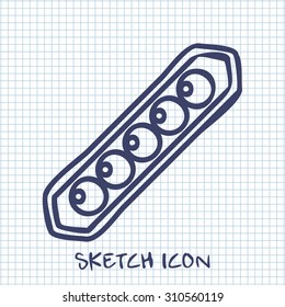 peas sketch icon. Food symbol 