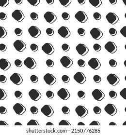 Peas from special shapes. Vector seamless and black and white.