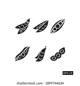 Peas Symbol Vector Set, Peas Silhouette Vector Set