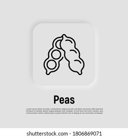 Icono de línea delgada. Alimentos veganos sanos. Ilustración vectorial. 