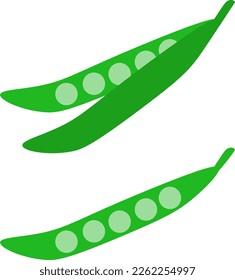 Peas, vector. Green peas. Can be used as an icon, logo.