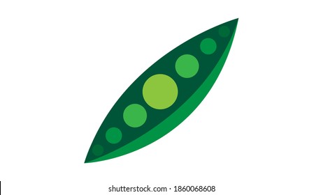 Vector de guisos. Las guisantes verdes están aisladas de fondo blanco. Ilustración vectorial de la comida fresca en un estilo plano. Icono, pancarta.