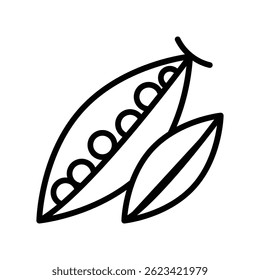 Peas Vector outline icon. Eps10 file 