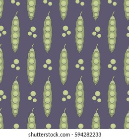 Peas. Vector stylized background. Seamless pattern for your design
