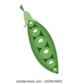 Peas vegetable food isolated cartoon vector illustration graphic design