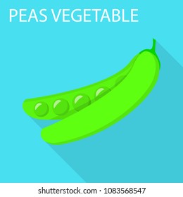 Peas vegetable icon. Flat illustration of peas vegetable vector icon for web design