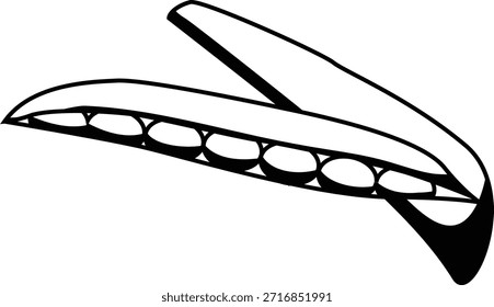 Peas vegetable mono shadow illustration