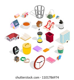 Peasant house icons set. Isometric set of 25 peasant house vector icons for web isolated on white background