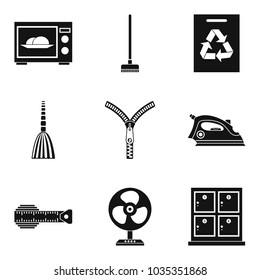 Peasant house icons set. Simple set of 9 peasant house vector icons for web isolated on white background