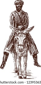 peasant on a donkey