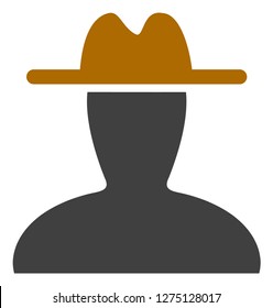 Peasant persona vector icon symbol. Flat pictogram is isolated on a white background. Peasant persona pictogram designed with simple style.
