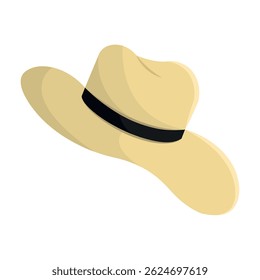Estilo de sombrero de paja campesino. Ilustración vectorial