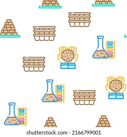 Vector de producción de combustible de turba Ilustración de la línea de color de patrón sin inconvenientes