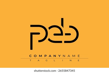PEB abstract letter design. Modern Business Logo Design With Abstract Typography and Contemporary Style