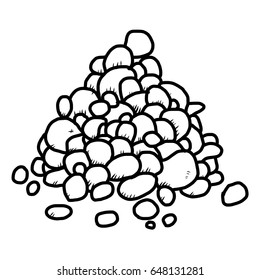 pebble / cartoon vector and illustration, black and white, hand drawn, sketch style, isolated on white background.
