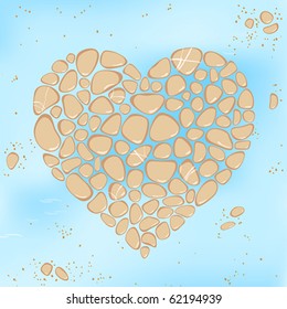 Pebble heart vector background