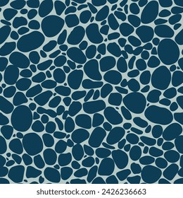 Pebble mosaic seamless pattern. Modern texture of bubbles. Abstract geometric background design. Vector illustration.