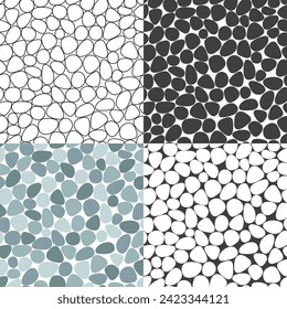 Textura de mosaico de guijarros. Establecer un patrón de piedra transparente