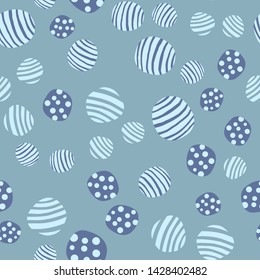 Pebble seamless pattern on green background. Hand drawn stones wallpaper. Abstract geometric dotted texture. Vector illustration