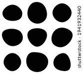 Pebble, stone or ink blot, blob. Mottle, speckle and stain icon. Liquid, fluid, gel drop design element. Ink stain irregular, random rounded shape