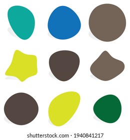 Pebble, stone or ink blot, blob. Mottle, speckle and stain icon. Liquid, fluid, gel drop design element. Ink stain irregular, random rounded shape