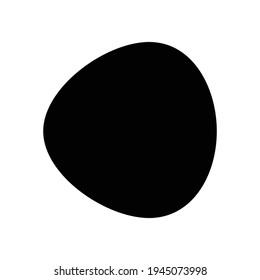 Pebble, stone or ink blot, blob. Mottle, speckle and stain icon. Liquid, fluid, gel drop design element. Ink stain irregular, random rounded shape