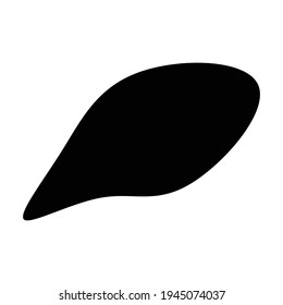 Pebble, stone or ink blot, blob. Mottle, speckle and stain icon. Liquid, fluid, gel drop design element. Ink stain irregular, random rounded shape