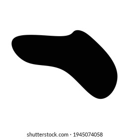 Pebble, stone or ink blot, blob. Mottle, speckle and stain icon. Liquid, fluid, gel drop design element. Ink stain irregular, random rounded shape