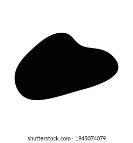 Pebble, stone or ink blot, blob. Mottle, speckle and stain icon. Liquid, fluid, gel drop design element. Ink stain irregular, random rounded shape